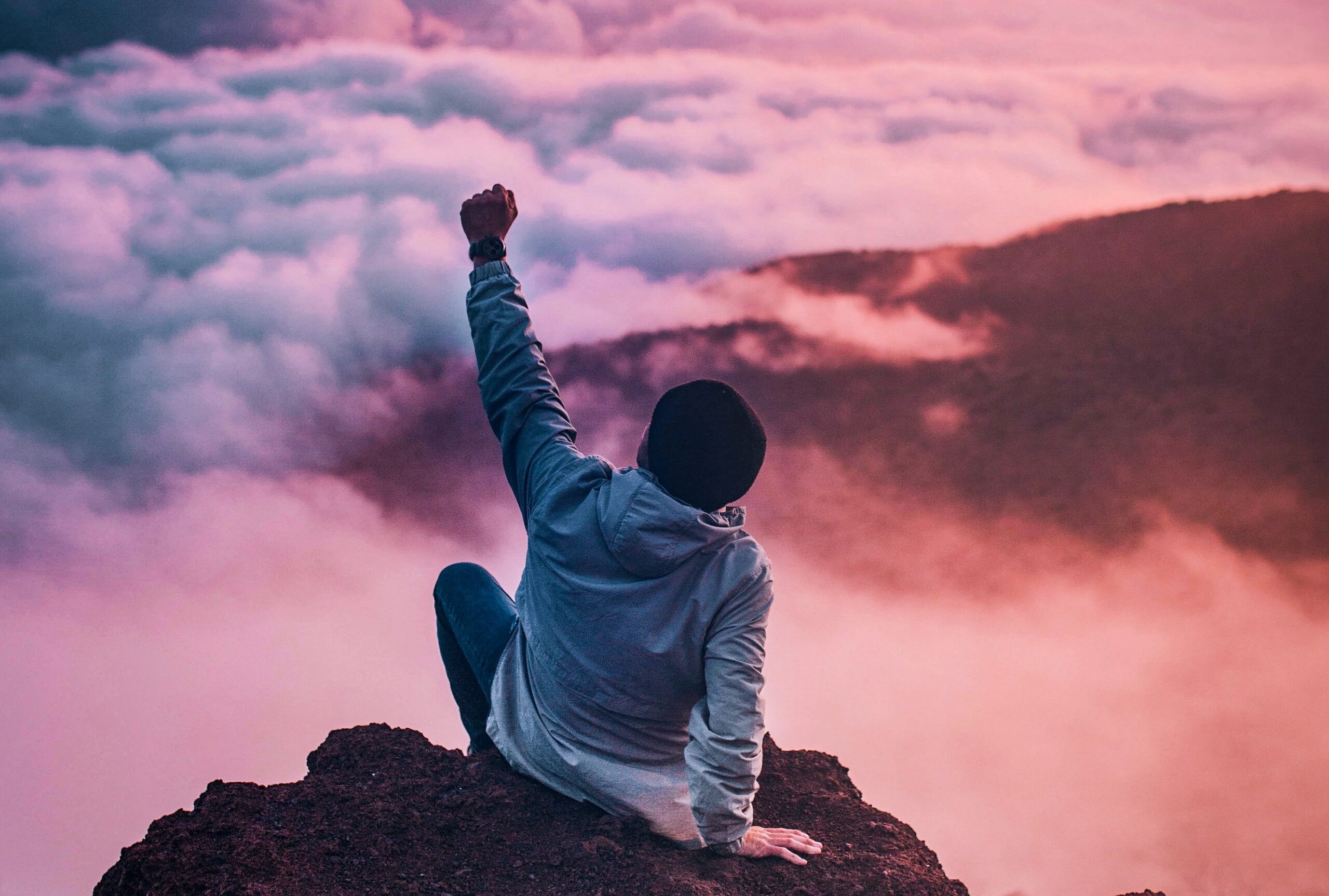 A person enjoying the sunrise